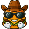 Cool Texas Burger Cowboy Cartoon