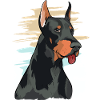 Verspieltes Dobermann-Porträt-Kunstwerk