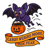 Spooky Halloween Bat with Pumpkin
