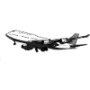 Airplane silhouette with dynamic design