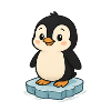 Niedlicher Pinguin auf Eisblock