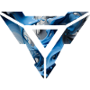 Abstract Blue Fluid Triangular Design