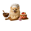 Pomeranian Baking Cake Cookies