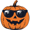 Pumpkin with sunglasses