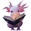 Axolotl lit livre