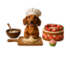 Dachshund Baking Cake Cookies