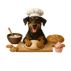 Doberman Baking Cake Cookies