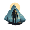 Mountain Hiker at Dusk