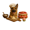 German Shepherd Baking Cake Cookies