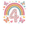 Rainbow Butterfly 4th Birthday Girl