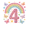 Rainbow Butterfly 4th Birthday Girl