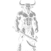 Mythical Minotaur Warrior Illustration