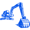 Bagger Silhouette Bauarbeiter Grunge Design