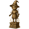 Creepy Witch Figurine with Magic Hat