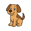 Playful dog motif in cartoon style