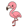 Playful flamingo with wit