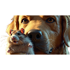 Dogs and cute hamster in close-up