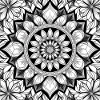 Blumenmuster Mandala Schwarz Weiß