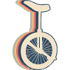 Unicycling Unicycle Retro Line Art