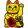 Chat chanceux avec petit hibou