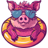Pig Comic Cool Boar