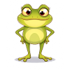 Charming frog with friendly look