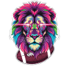 Funny Lion Football Fan