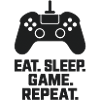 Minimalistische Schwarz-Weiß-Gamer-Illustration