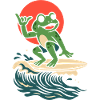 Cool Surf Frog Illustration