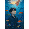 "Drowning in Light – Anime Ocean Tragedy"