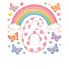Rainbow Butterfly 6th Birthday Girl