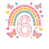 Rainbow Butterfly 6th Birthday Girl