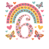 Rainbow Butterfly 6th Birthday Girl