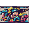Voxel Gaming Hero with Retro Design