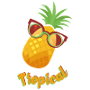 Tropical pineapple with sunglasses