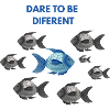 Dare to be different blue