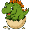 Cute dinosaur offspring on egg