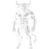 Mythical Minotaur Ink Illustration