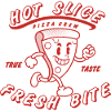 Retro Cartoon Pizza Hot Slice