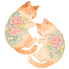 Twin Inked Cats – Floating Serenity