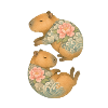 Inked Capybara Companions – Floating Serenity