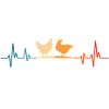 poulets heartbeat poulet t-shirt poulet