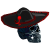 Crâne Charro Noir - Art Géométrique Mexicain