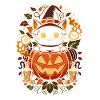 Chat citrouille d'Halloween
