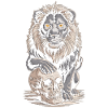 Lion with skull
