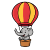 Cute Elephant Balloon Kids Design