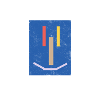 Abstract laughing face on blue