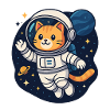 Space Cat Adventure – Kawaii Astronaut Shirt