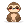 Cute Happy Sloth Meditating