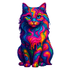 Chat arc en ciel Psychédélique